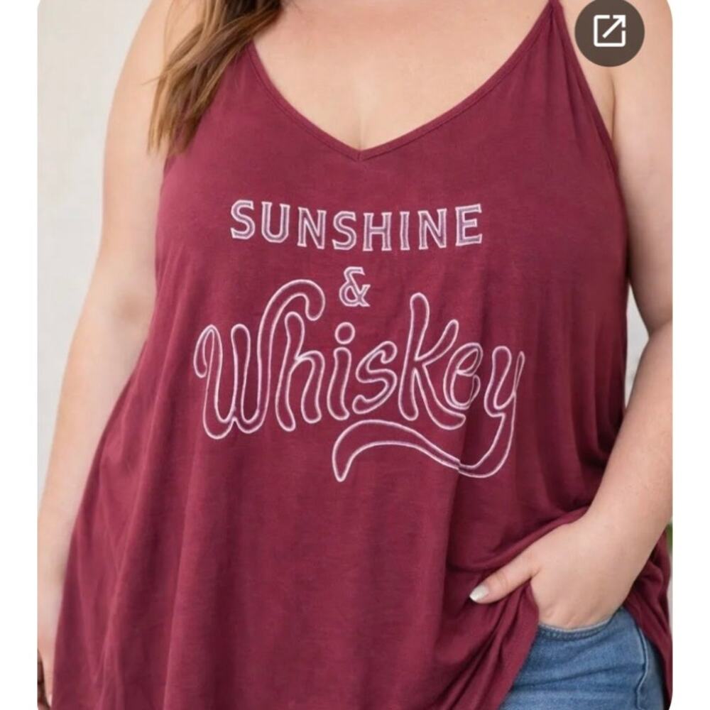 TORRID Super Soft Knit SUNSHINE & WHISKEY Women's Plus Size 2 Pink Cami Top 2X